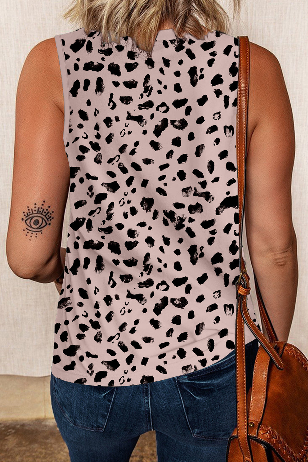 Gray Tie-dye Stripes Round Neck Tank Top-Tops/Tank Tops-[Adult]-[Female]-2022 Online Blue Zone Planet
