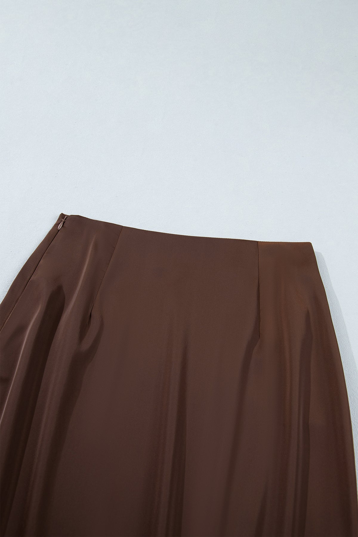 Dark Brown Lace Patchwork Hem Long Casual Shift Skirt-Bottoms/Skirts & Petticoat-[Adult]-[Female]-2022 Online Blue Zone Planet