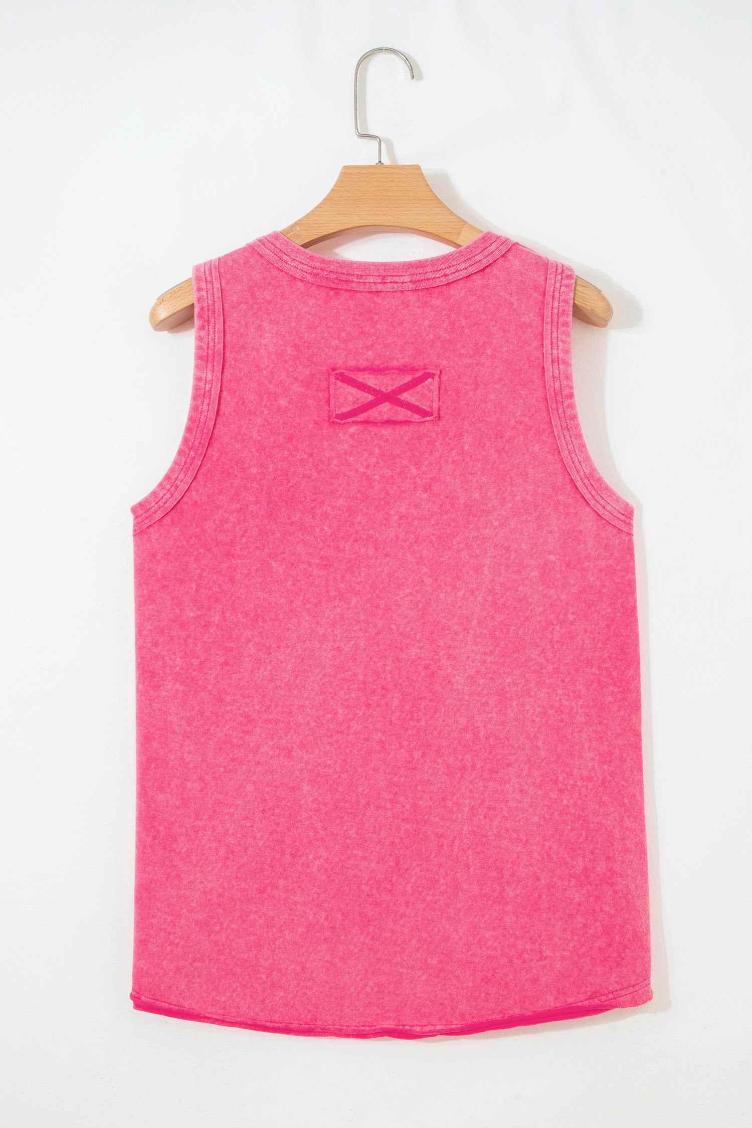 Rose Red Mineral Wash V Neck Tank Top-Tops/Tank Tops-[Adult]-[Female]-2022 Online Blue Zone Planet