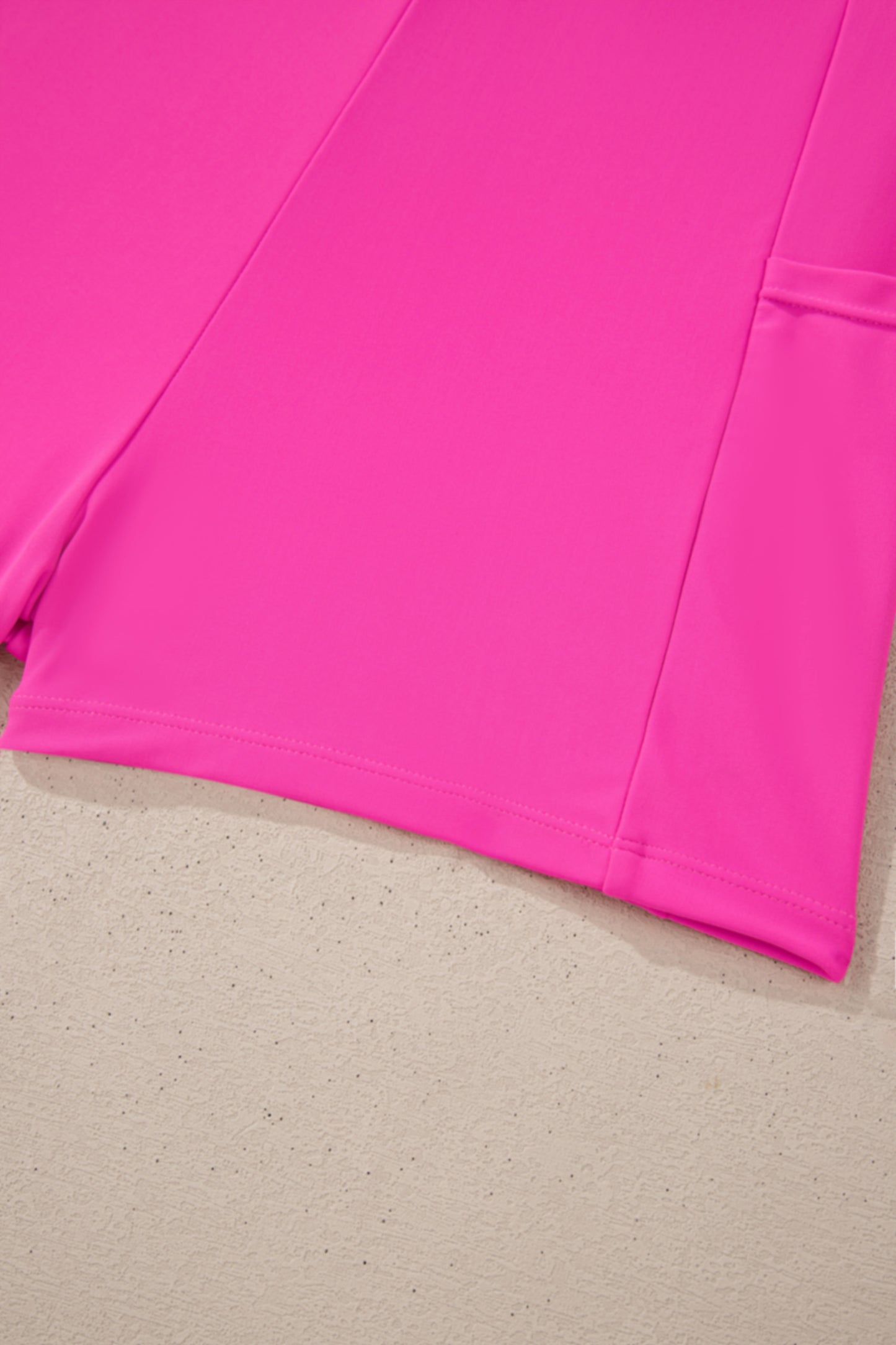 Rose Red Contrast Trim Neckline Active Shorts Attached One Piece Swim Dress-TOPS / DRESSES-[Adult]-[Female]-2022 Online Blue Zone Planet