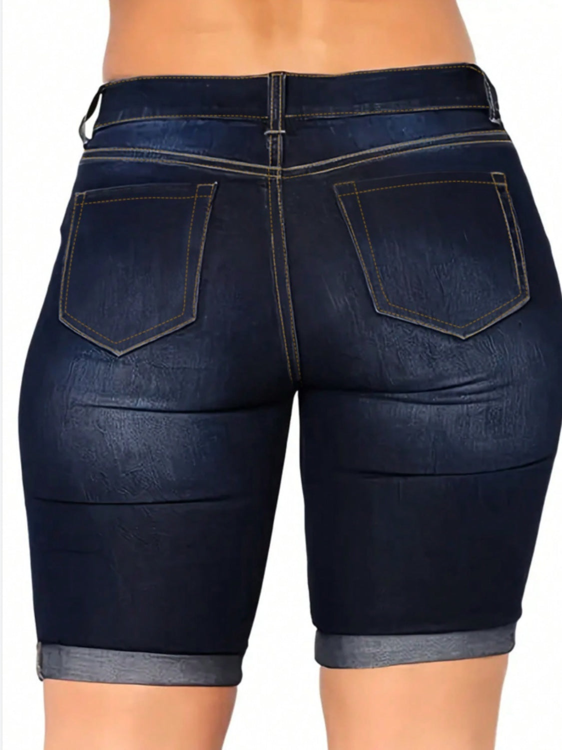 Distressed Denim Shorts with Pockets-BOTTOMS SIZES SMALL MEDIUM LARGE-[Adult]-[Female]-2022 Online Blue Zone Planet