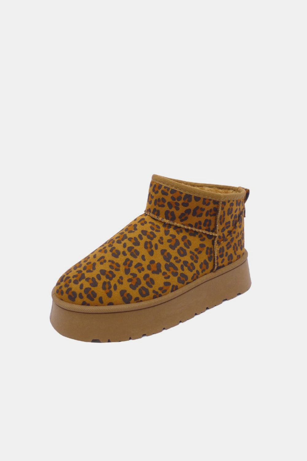 WILD DIVA Leopard Suede Round Toe Platform Booties-SHOES-[Adult]-[Female]-2022 Online Blue Zone Planet