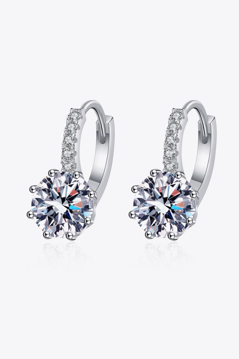 4 Carat Moissanite 925 Sterling Silver Earrings BLUE ZONE PLANET