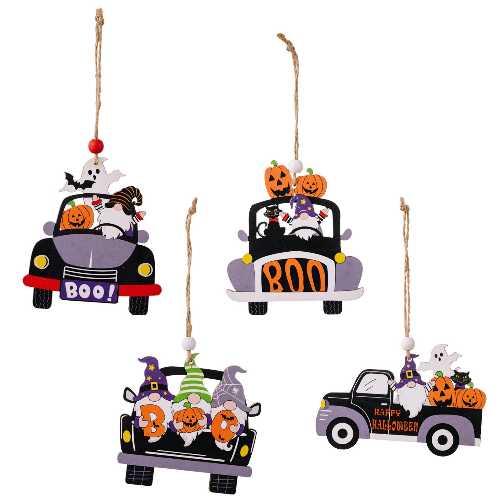 4-Piece Halloween Element Car-Shape Hanging Widgets BLUE ZONE PLANET