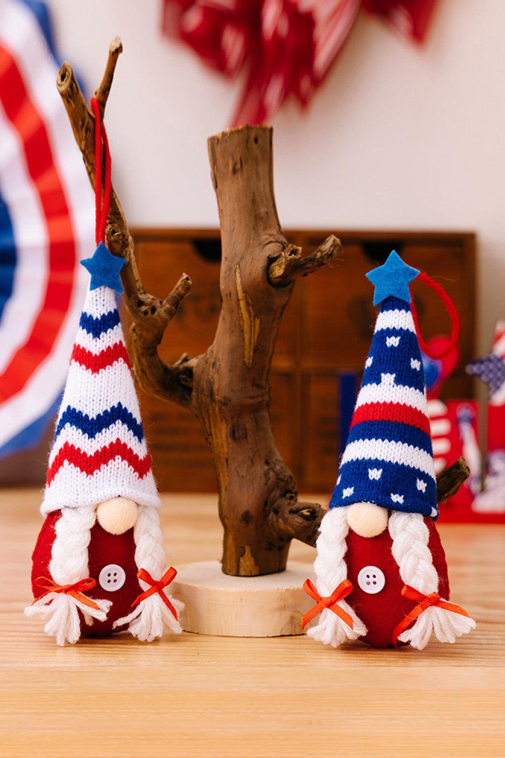 4-Piece Independence Day Knit Hanging Gnomes BLUE ZONE PLANET