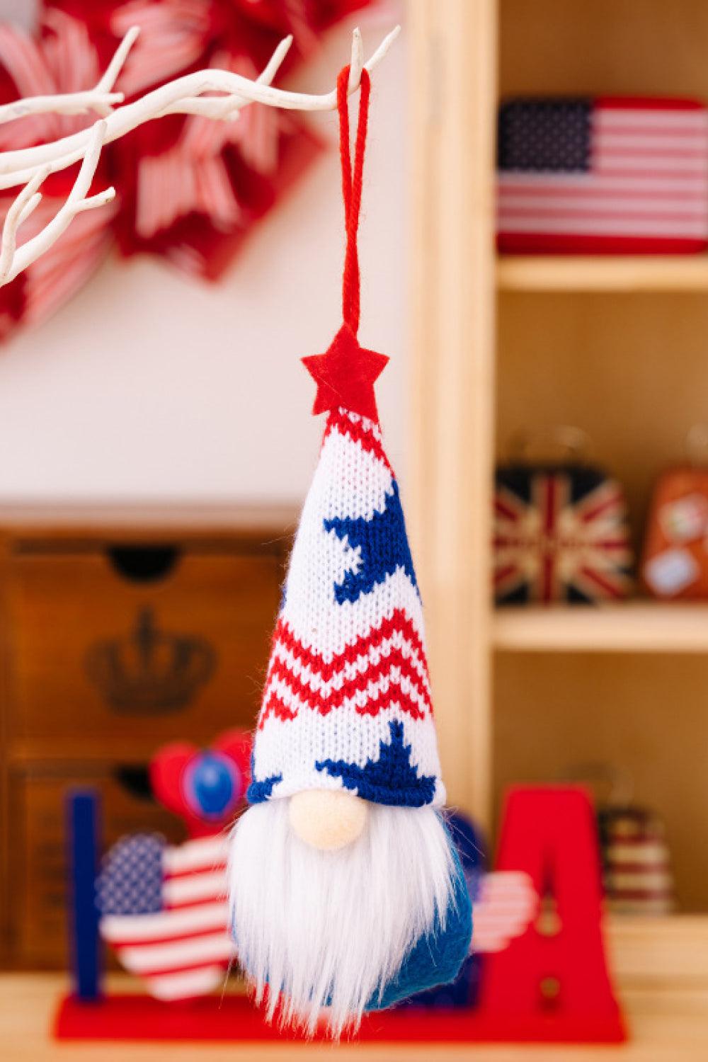 4-Piece Independence Day Knit Hanging Gnomes BLUE ZONE PLANET