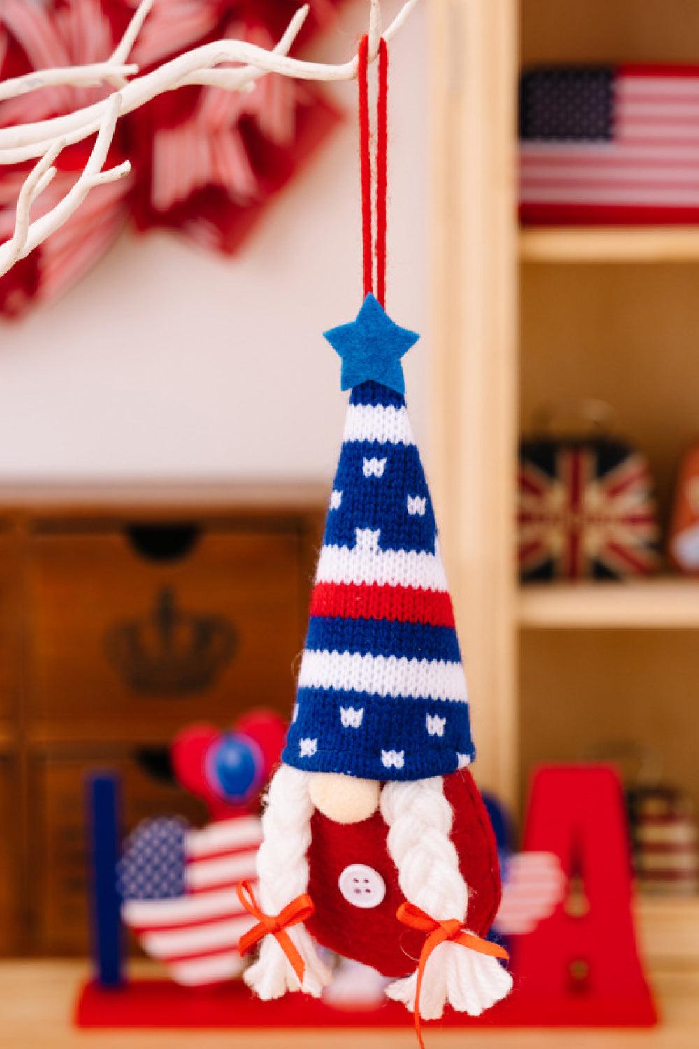 4-Piece Independence Day Knit Hanging Gnomes BLUE ZONE PLANET