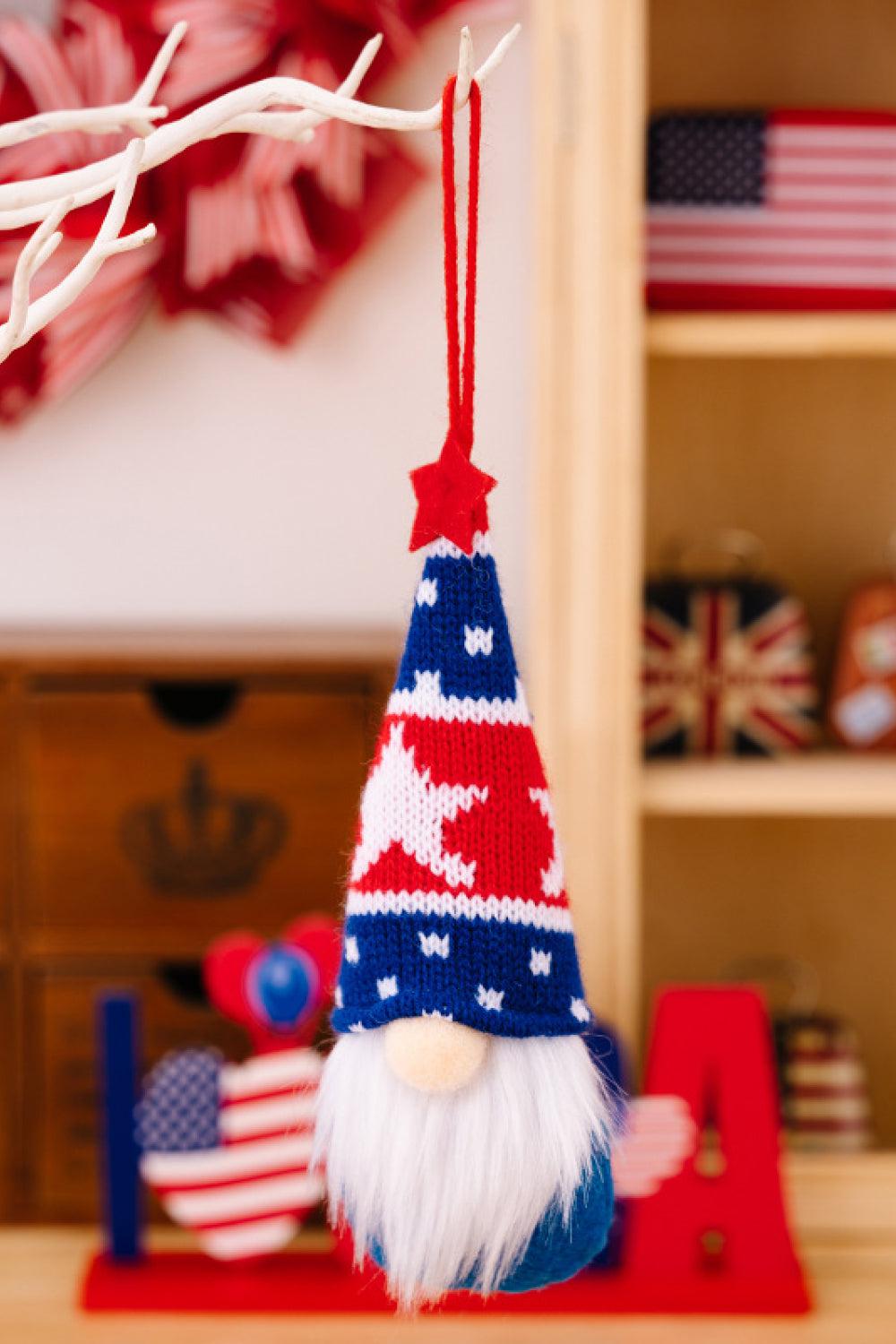 4-Piece Independence Day Knit Hanging Gnomes BLUE ZONE PLANET