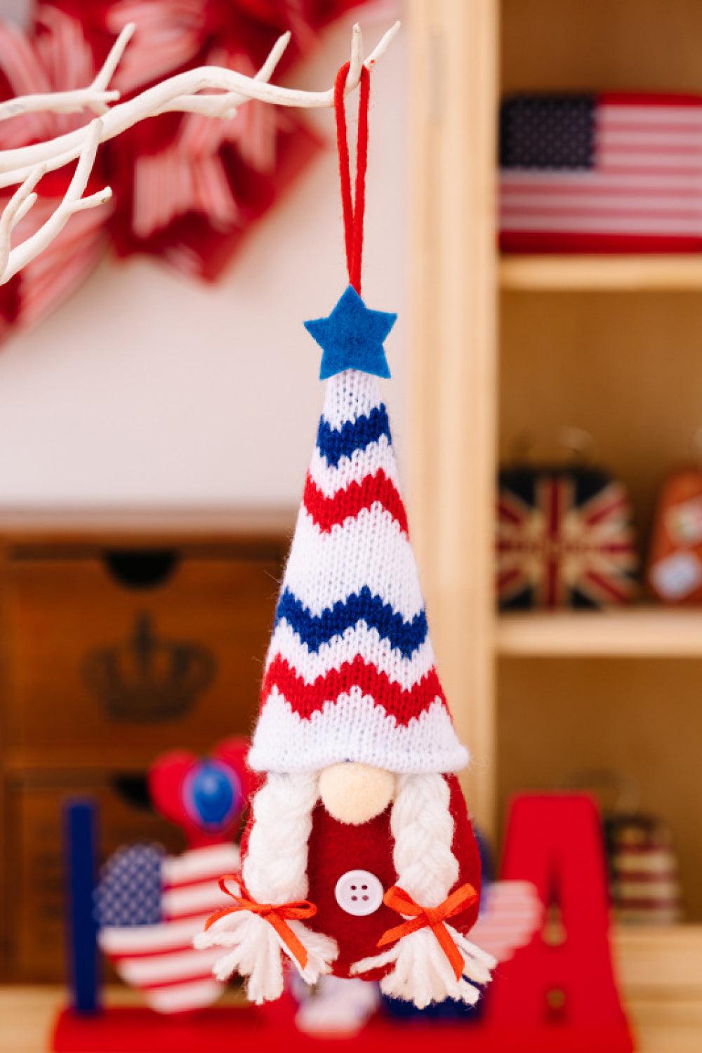 4-Piece Independence Day Knit Hanging Gnomes BLUE ZONE PLANET