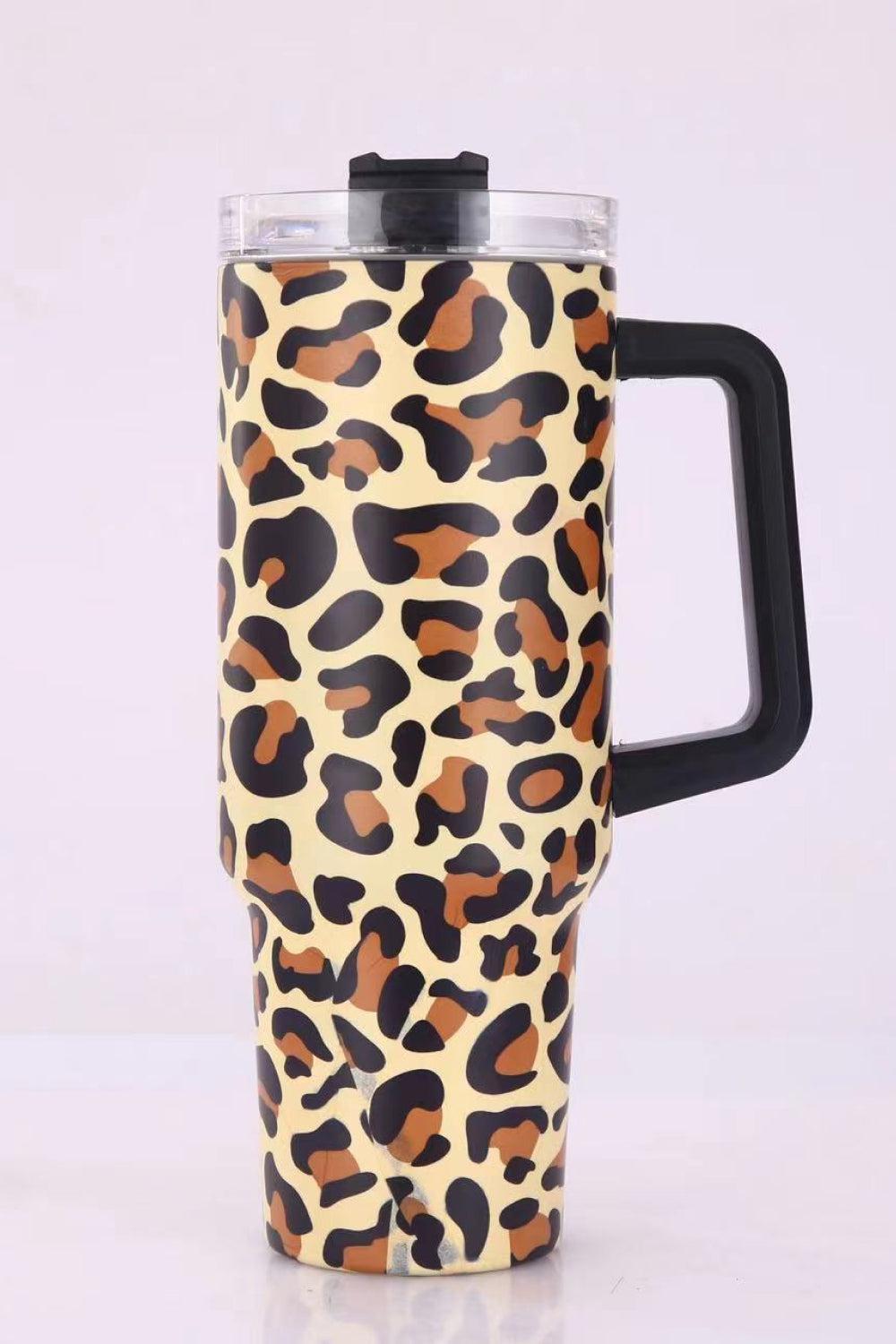 40 Oz Leopard Print Stainless Steel Tumbler BLUE ZONE PLANET