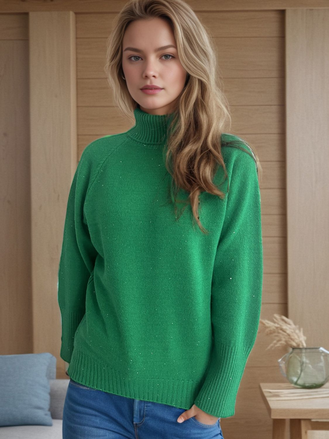 Blue Zone Planet | Turtleneck Raglan Sleeve Sweater-TOPS / DRESSES-[Adult]-[Female]-2022 Online Blue Zone Planet