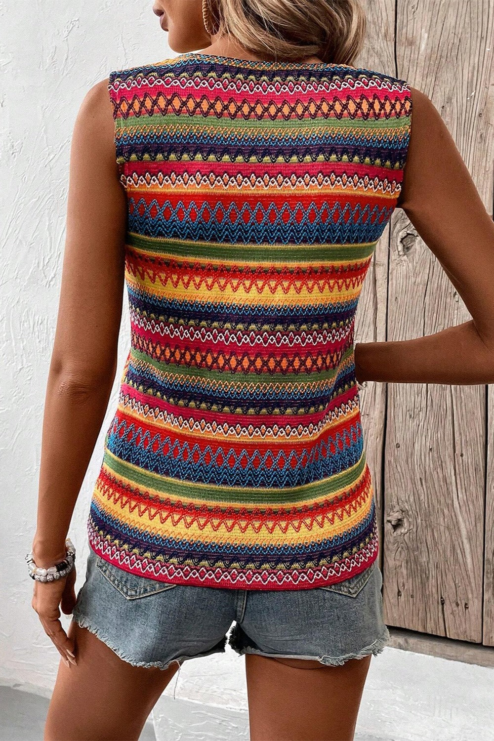 Contrast Round Neck Tank-TOPS / DRESSES-[Adult]-[Female]-2022 Online Blue Zone Planet