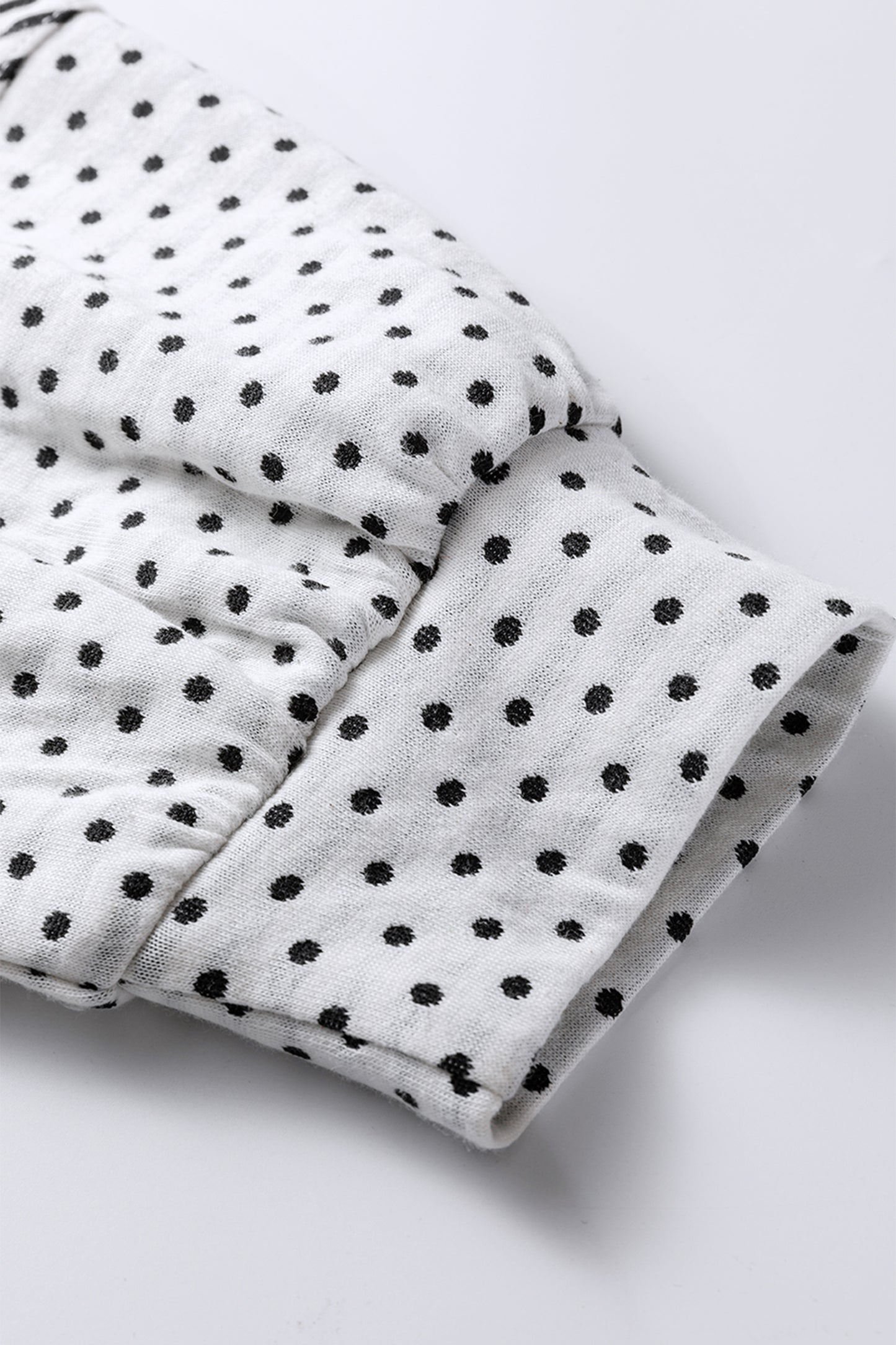 Beige Plus Size Dot Print Striped Patchwork Long Sleeve Henley Top-Plus Size/Plus Size Tops/Plus Size Blouses & Shirts-[Adult]-[Female]-2022 Online Blue Zone Planet