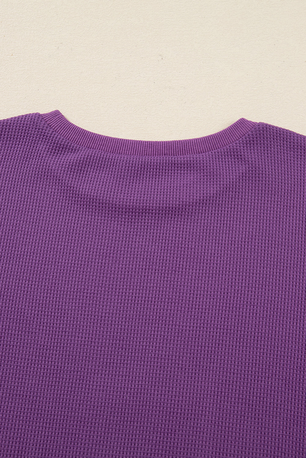 Orchid Mist Solid Color Raw Seam Patchwork Ribbed Drop Shoulder Sweatshirt-Tops/Sweatshirts & Hoodies-[Adult]-[Female]-2022 Online Blue Zone Planet