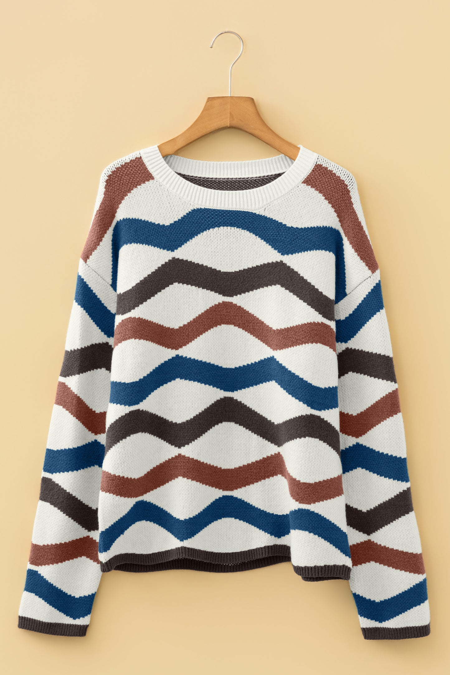 Multicolour Retro Wave Print Western Sweater-TOPS / DRESSES-[Adult]-[Female]-2022 Online Blue Zone Planet
