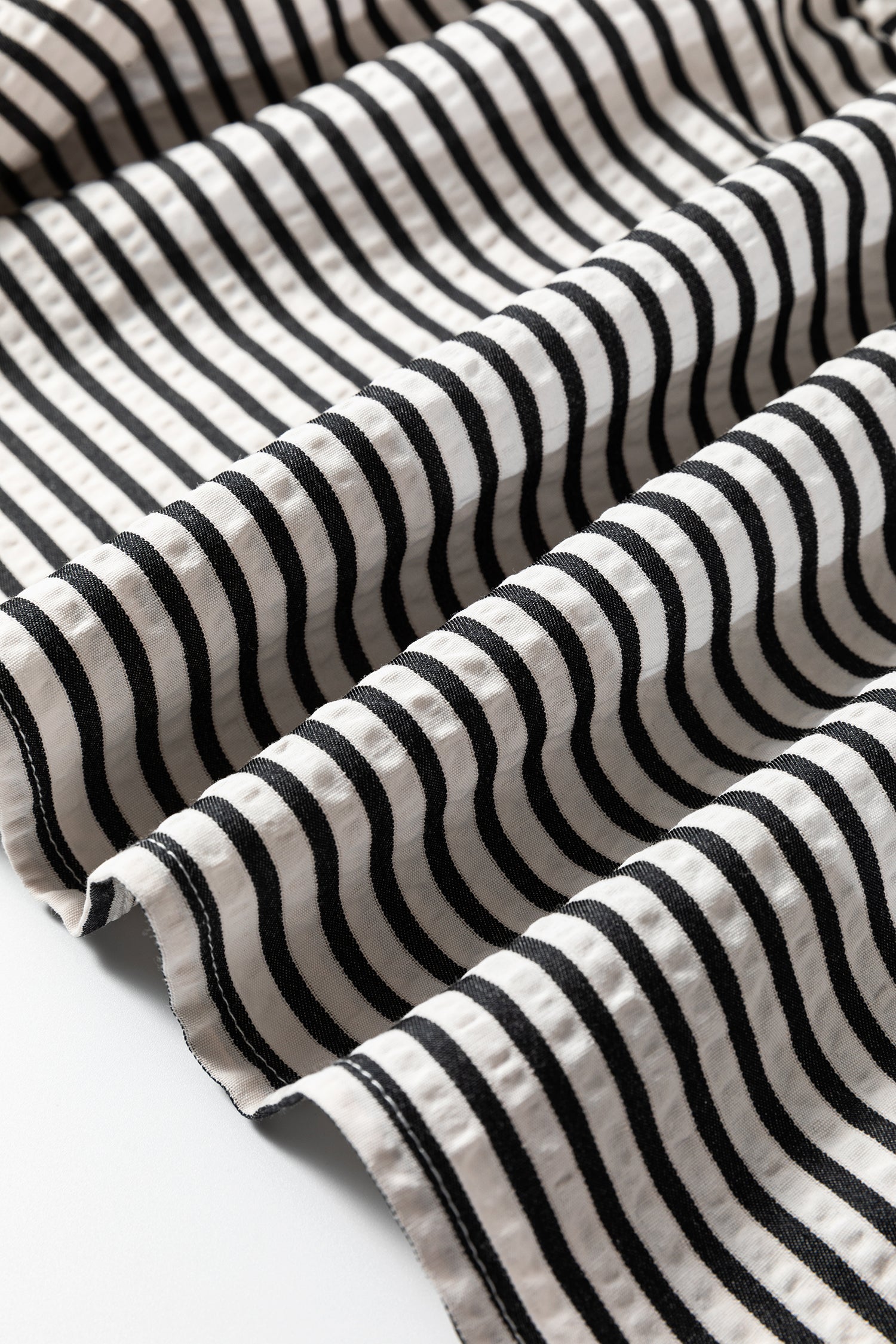 Black Stripe Double Ruffled Short Sleeve Contrast Trim V Neck Midi Dress-TOPS / DRESSES-[Adult]-[Female]-2022 Online Blue Zone Planet