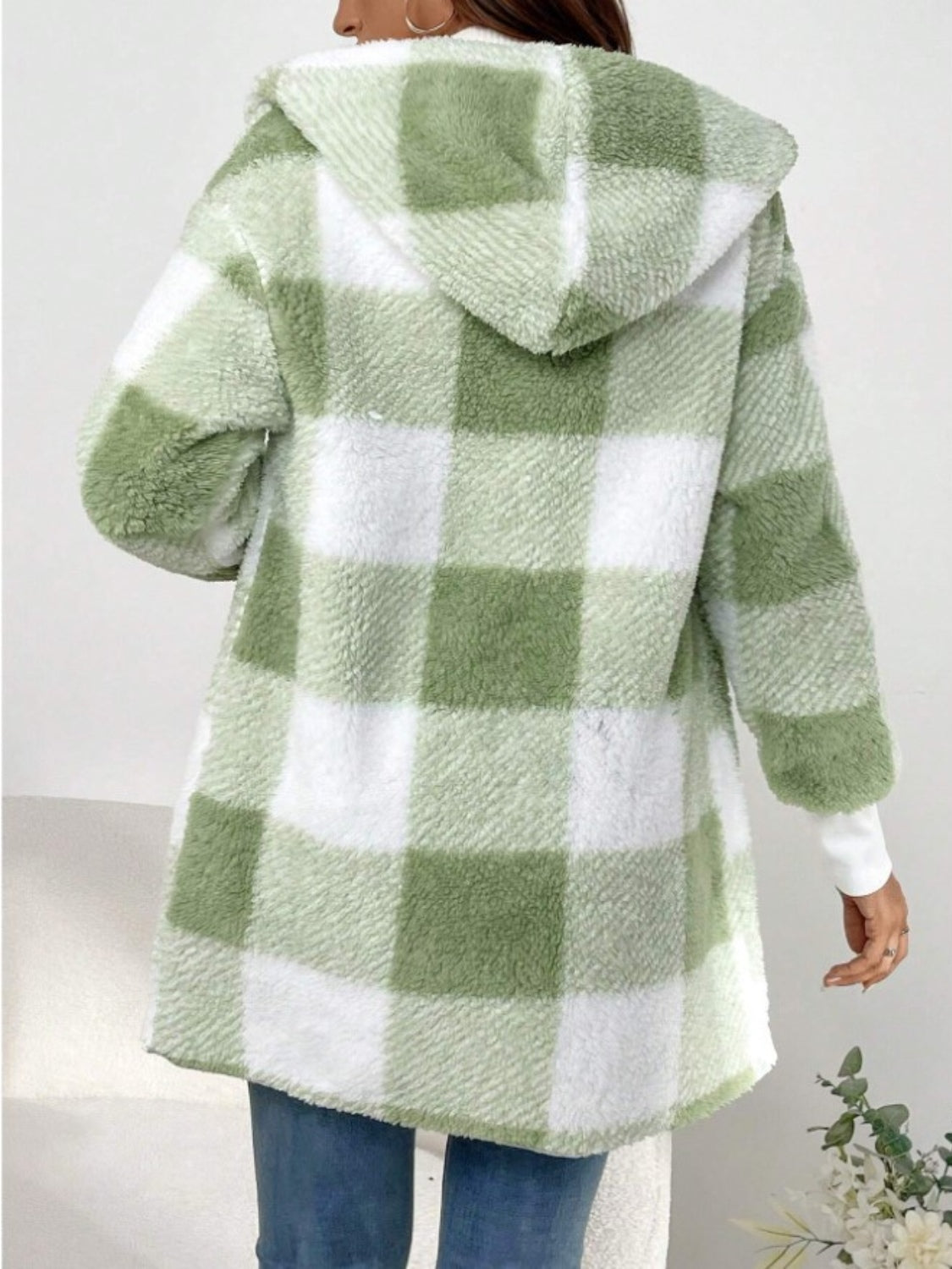 Plaid Long Sleeve Hooded Coat-TOPS / DRESSES-[Adult]-[Female]-2022 Online Blue Zone Planet