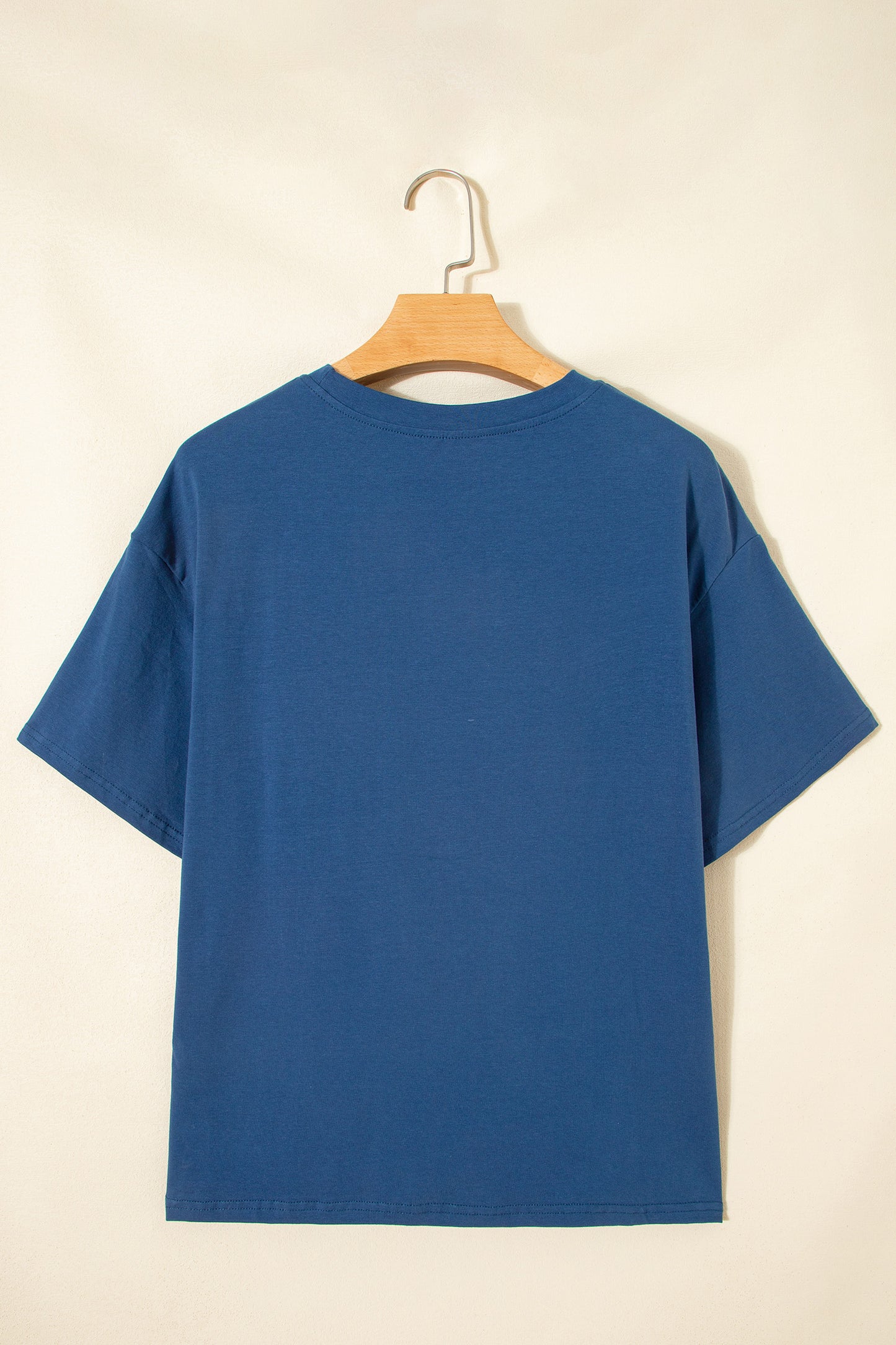 Sail Blue Color Block Chest Pocket Patched Casual Short Sleeve Top-Tops/Tops & Tees-[Adult]-[Female]-2022 Online Blue Zone Planet