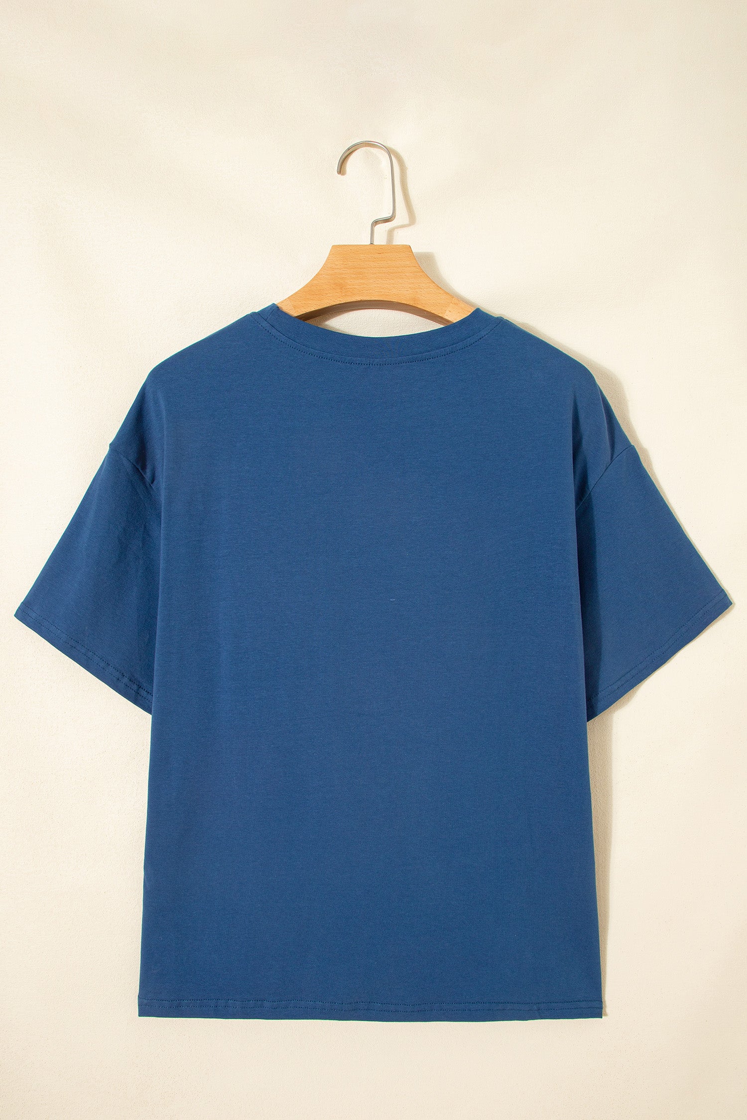 Sail Blue Color Block Chest Pocket Patched Casual Short Sleeve Top-Tops/Tops & Tees-[Adult]-[Female]-2022 Online Blue Zone Planet