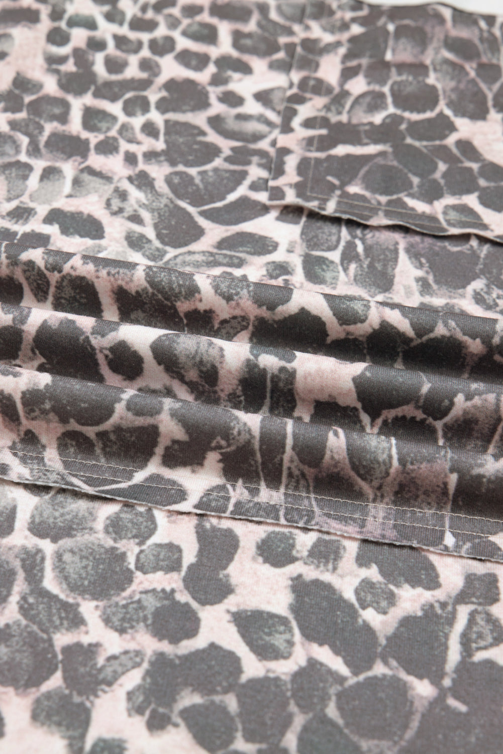 Khaki Plus Size Leopard Print Raw Edge Patch Pocket Drawstring Loose Pants-Plus Size/Plus Size Bottoms-[Adult]-[Female]-2022 Online Blue Zone Planet