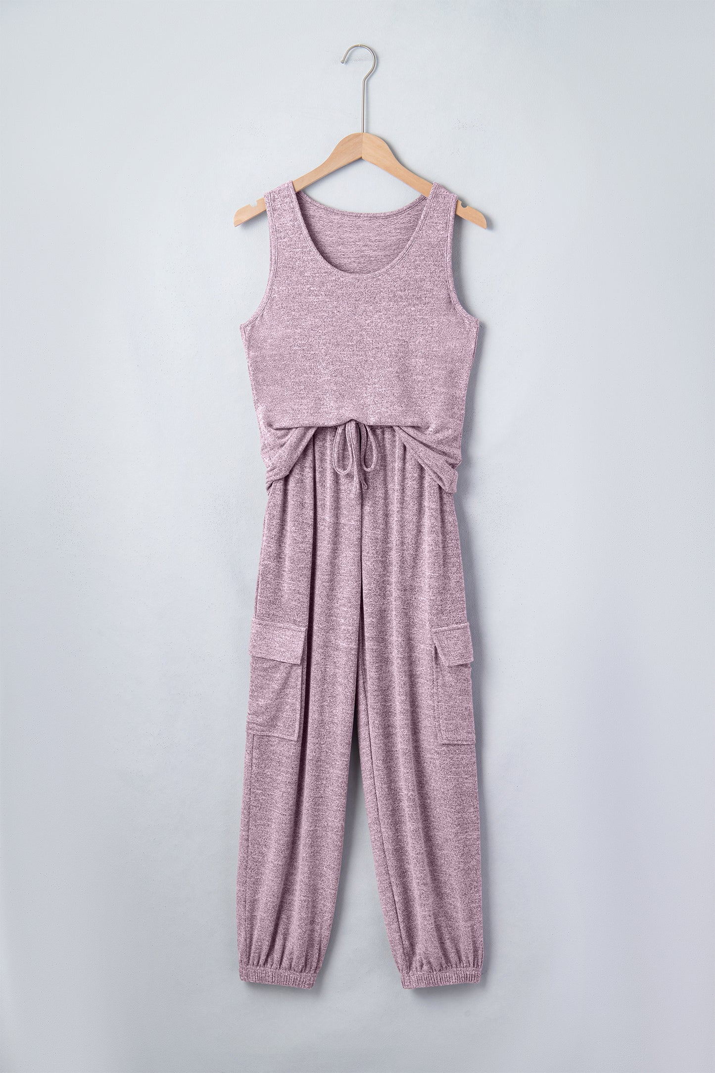 Orchid Bouquet Casual Tank Top Drawstring Jogger Pants 2pcs Outfit-Two Piece Sets/Pant Sets-[Adult]-[Female]-2022 Online Blue Zone Planet