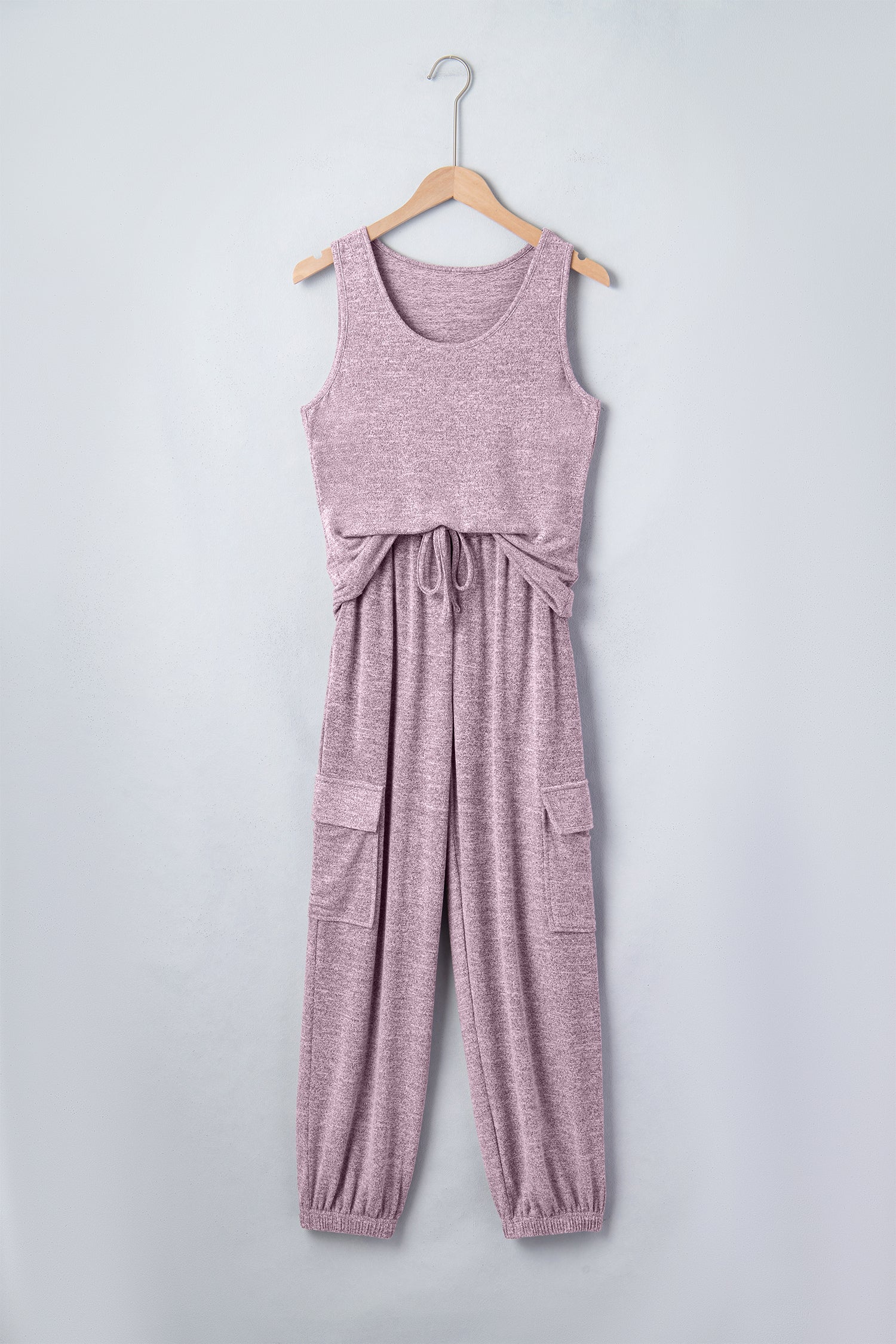 Orchid Bouquet Casual Tank Top Drawstring Jogger Pants 2pcs Outfit-Two Piece Sets/Pant Sets-[Adult]-[Female]-2022 Online Blue Zone Planet