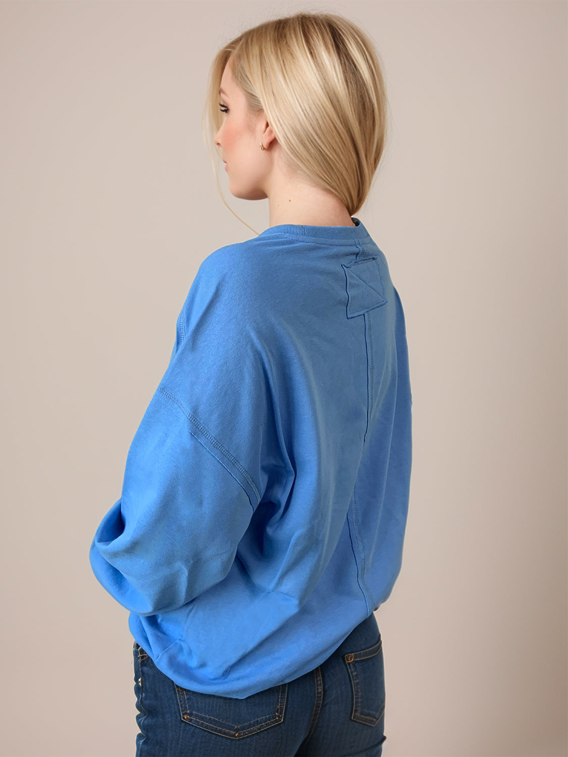 Exposed Seam Round Neck Long Sleeve Sweatshirt-TOPS / DRESSES-[Adult]-[Female]-2022 Online Blue Zone Planet