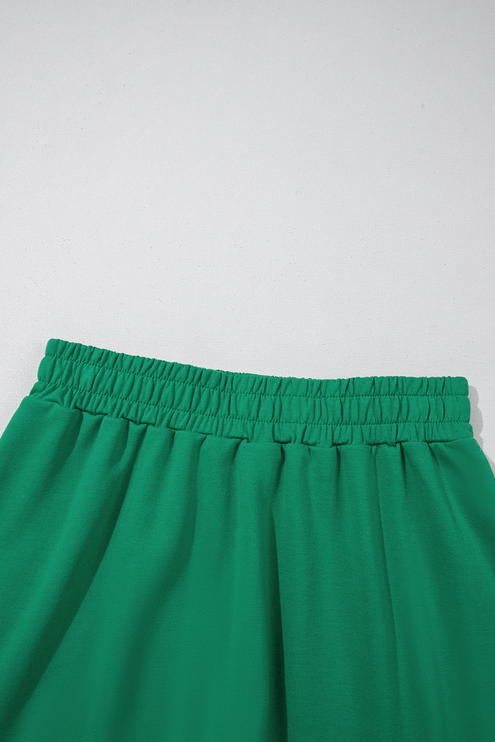 Sea Green Half Zip Puff Sleeve Top and Ruffled Shorts Set-Two Piece Sets/Short Sets-[Adult]-[Female]-2022 Online Blue Zone Planet
