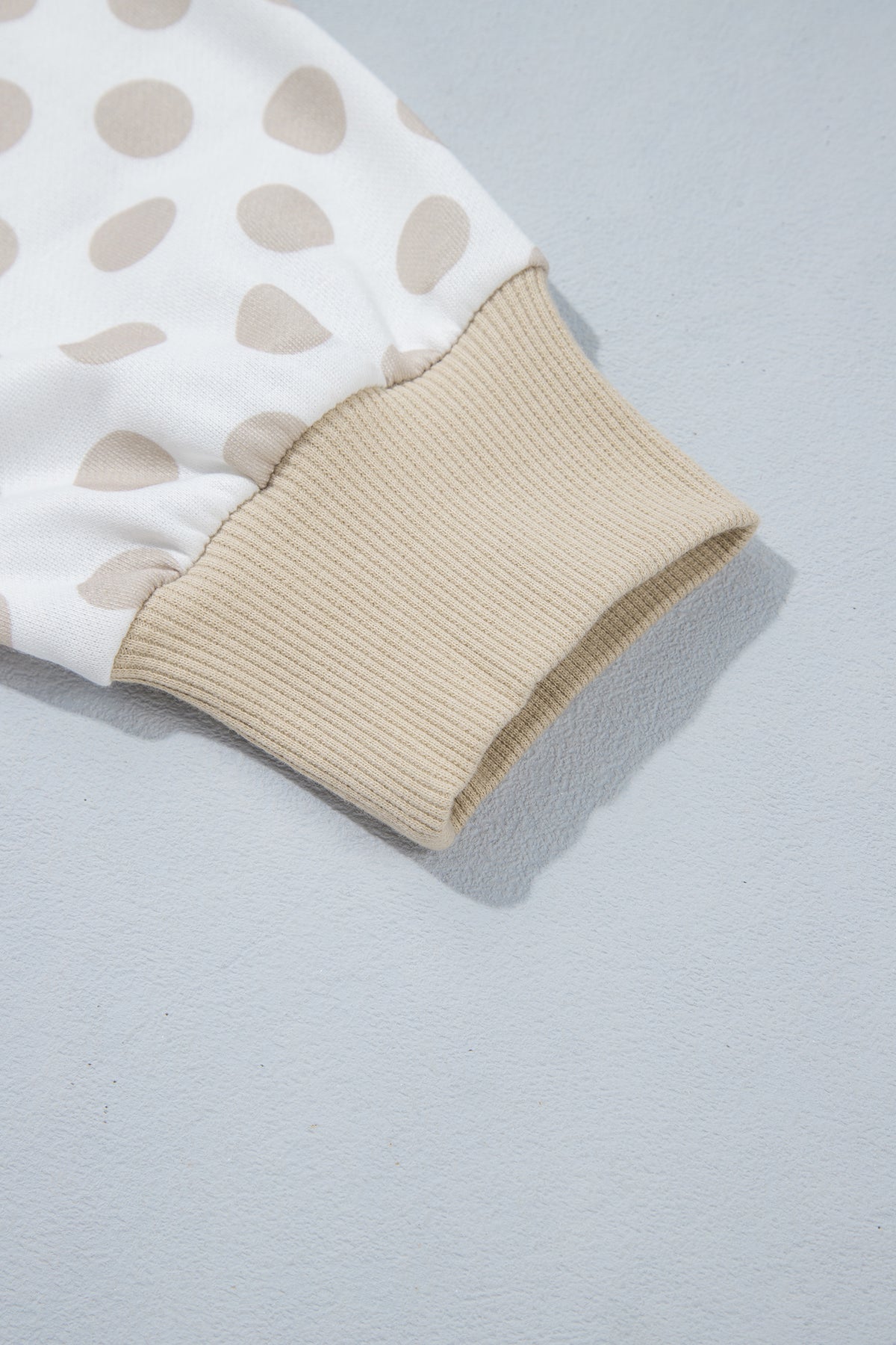 Green Polka Dot Patchwork Sleeve Crew Neck Loose Pullover Sweatshirt-Tops/Sweatshirts & Hoodies-[Adult]-[Female]-2022 Online Blue Zone Planet