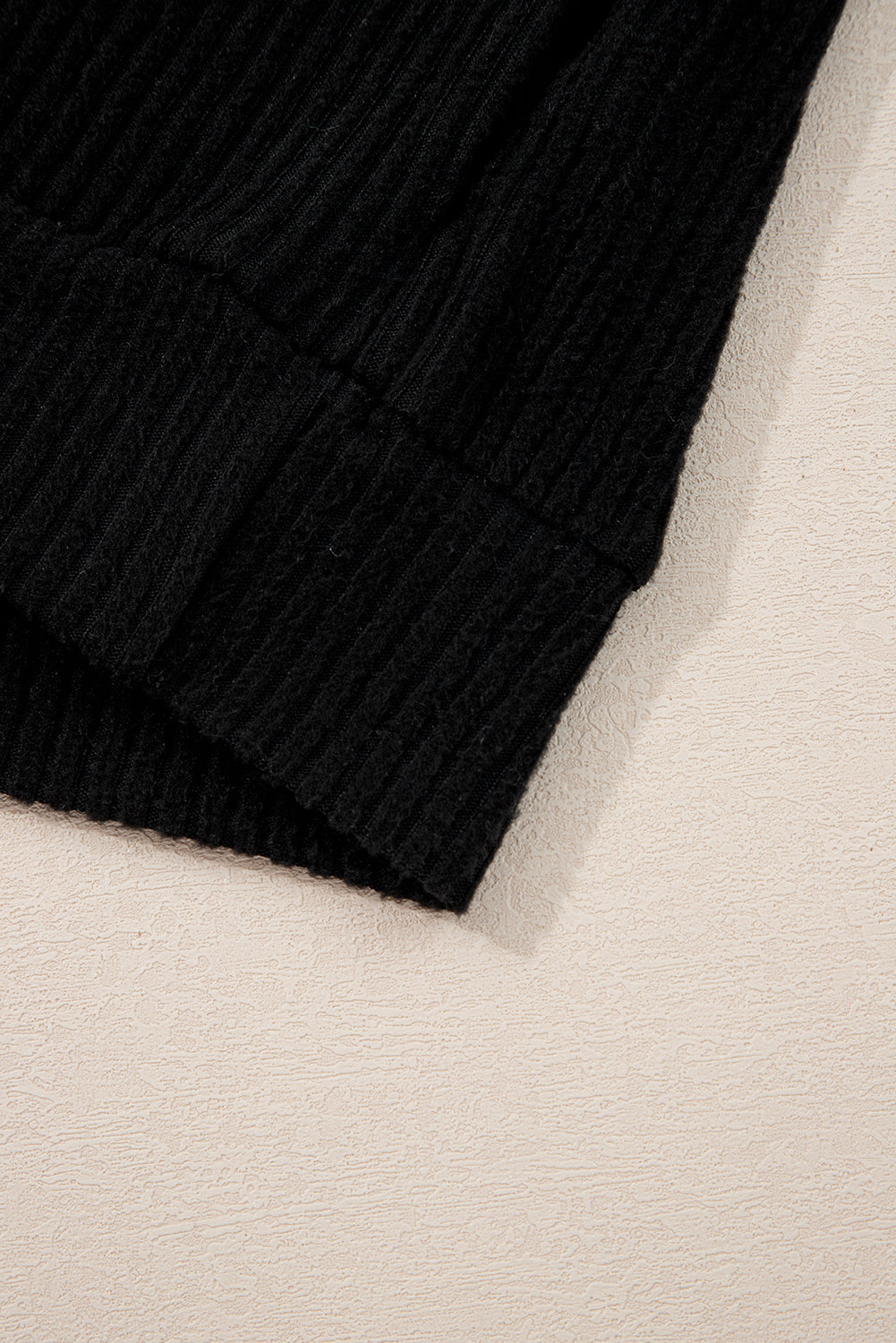 Black Ribbed Zip Stand Neck Drop Shoulder Pullover Bodycon Skirt 2pcs Set-Two Piece Sets/Two Piece Dresses-[Adult]-[Female]-2022 Online Blue Zone Planet