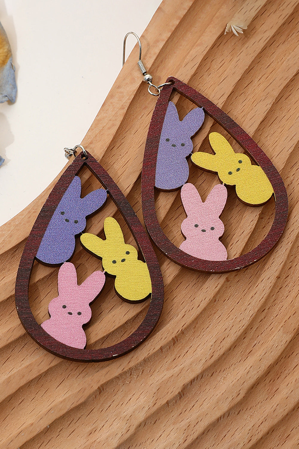 Brown Waterdrop Shape Easter Bunny Hook Earrings-Accessories/Jewelry-[Adult]-[Female]-2022 Online Blue Zone Planet