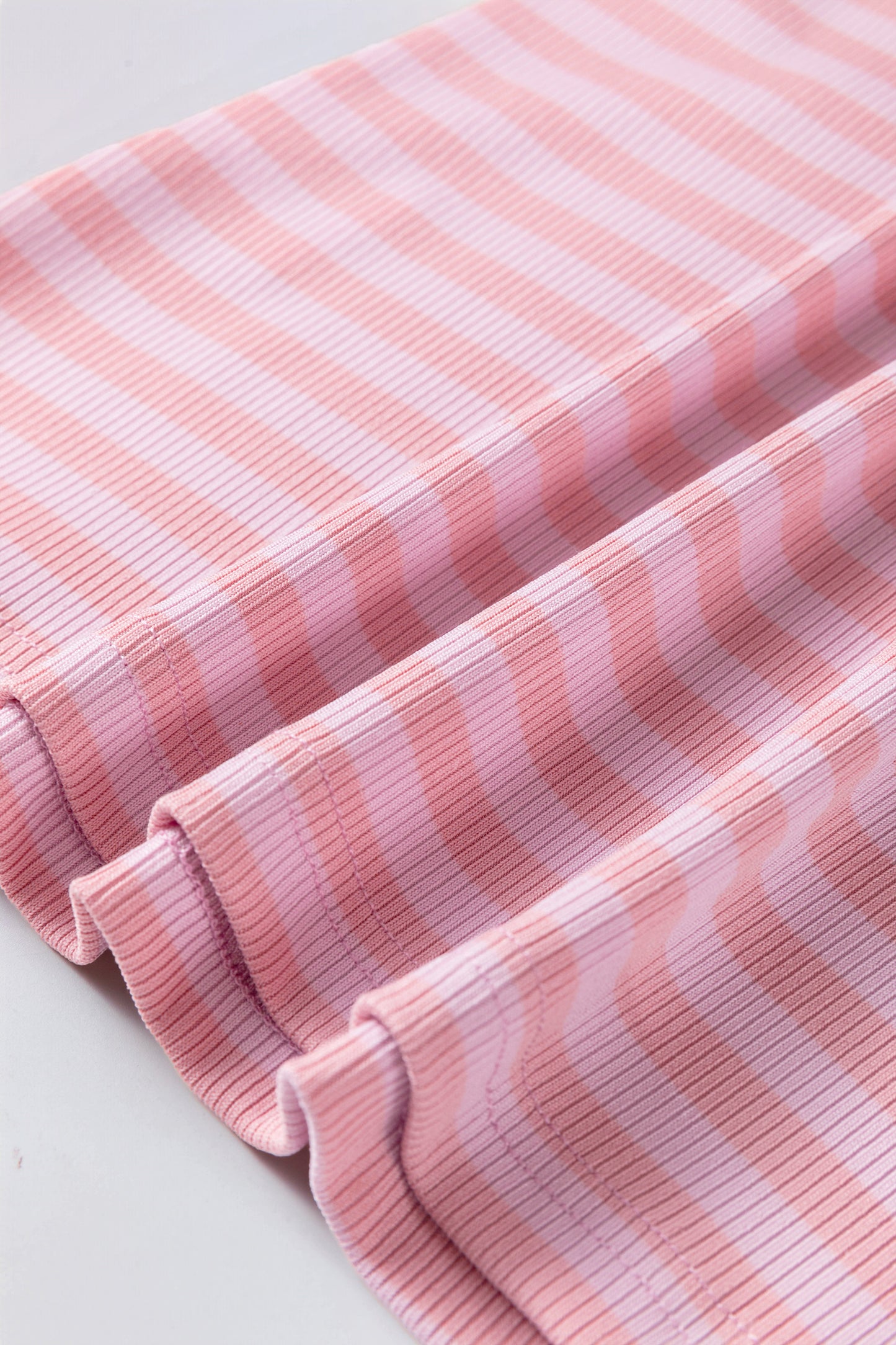Pink Stripe Ribbed Knit Slim Tank Top-Tops/Tank Tops-[Adult]-[Female]-2022 Online Blue Zone Planet