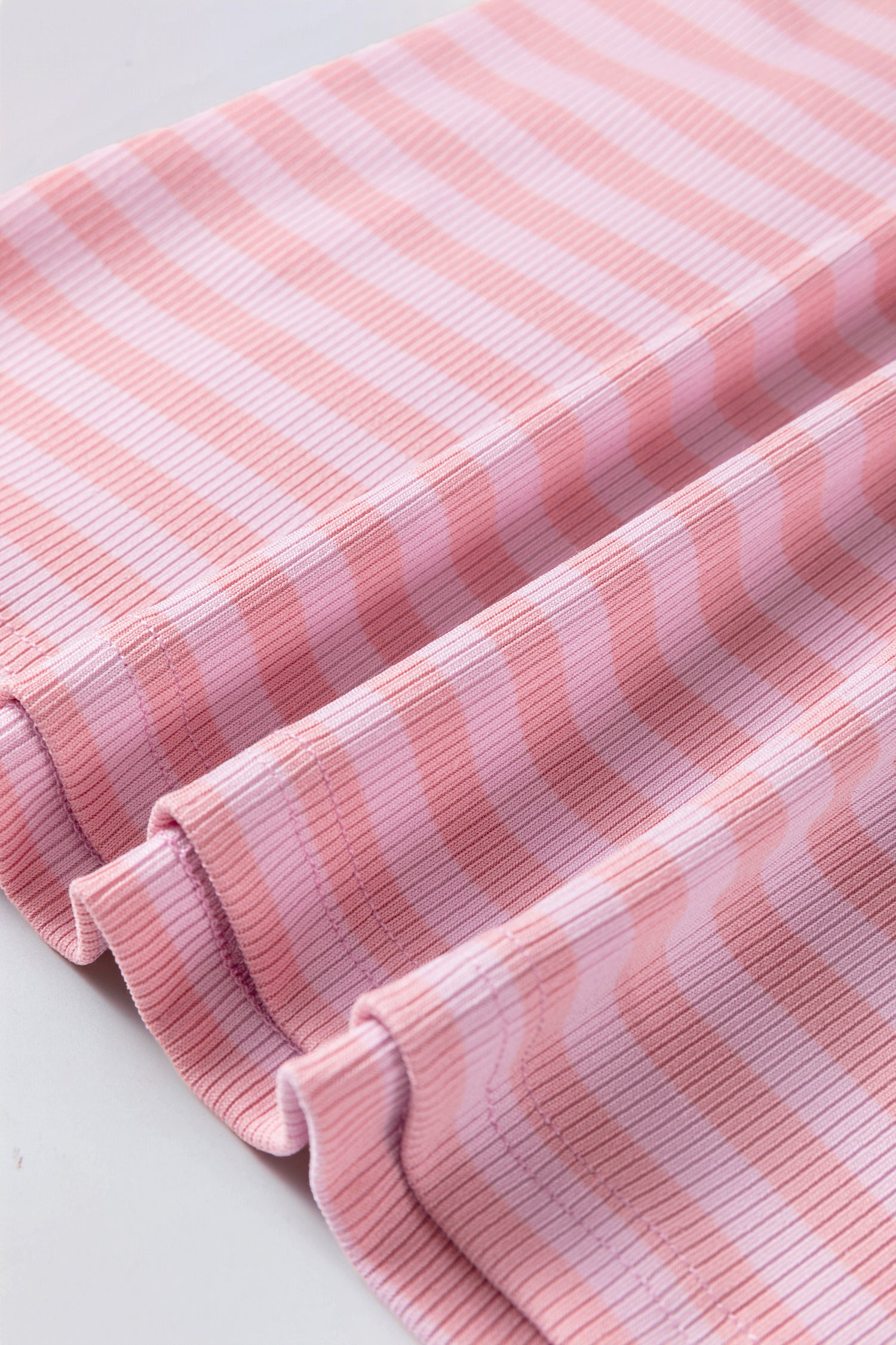Pink Stripe Ribbed Knit Slim Tank Top-Tops/Tank Tops-[Adult]-[Female]-2022 Online Blue Zone Planet