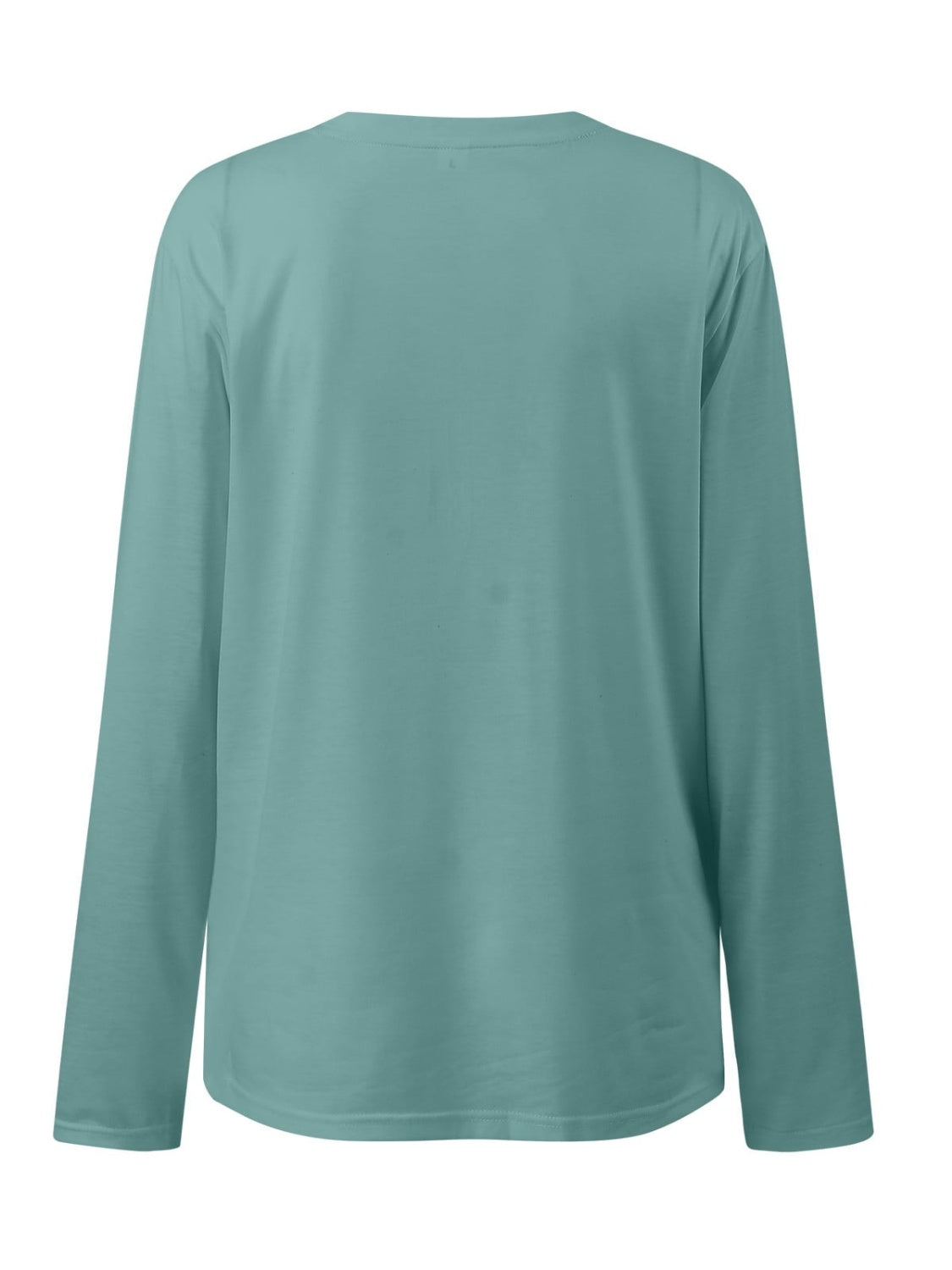 Ruched Round Neck Long Sleeve T-Shirt-TOPS / DRESSES-[Adult]-[Female]-2022 Online Blue Zone Planet