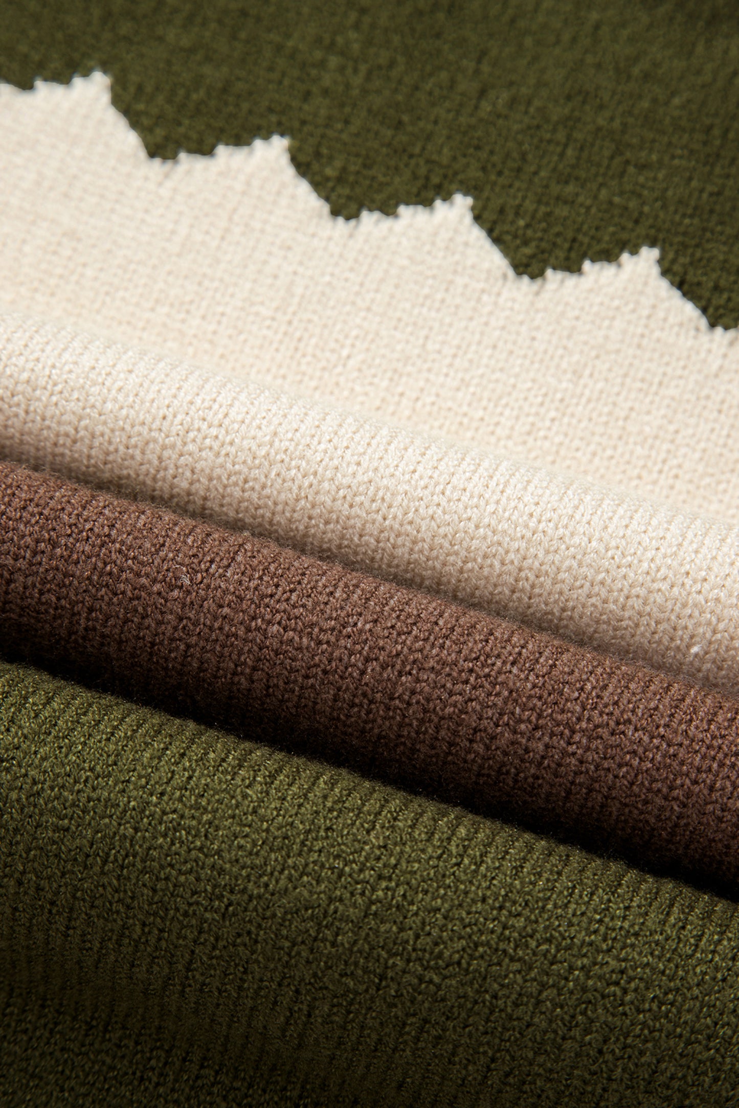 Brown Colorblock Crew Neck Drop Shoulder Sweater-TOPS / DRESSES-[Adult]-[Female]-2022 Online Blue Zone Planet