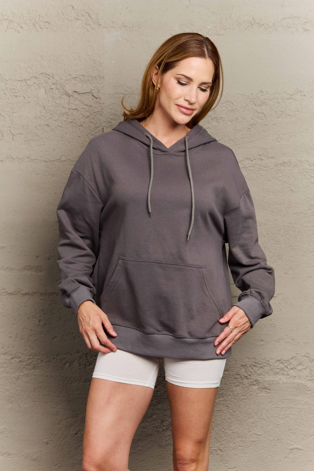 Full Size Long Sleeve Dropped Shoulder Hoodie-TOPS / DRESSES-[Adult]-[Female]-Mauve-S-2022 Online Blue Zone Planet