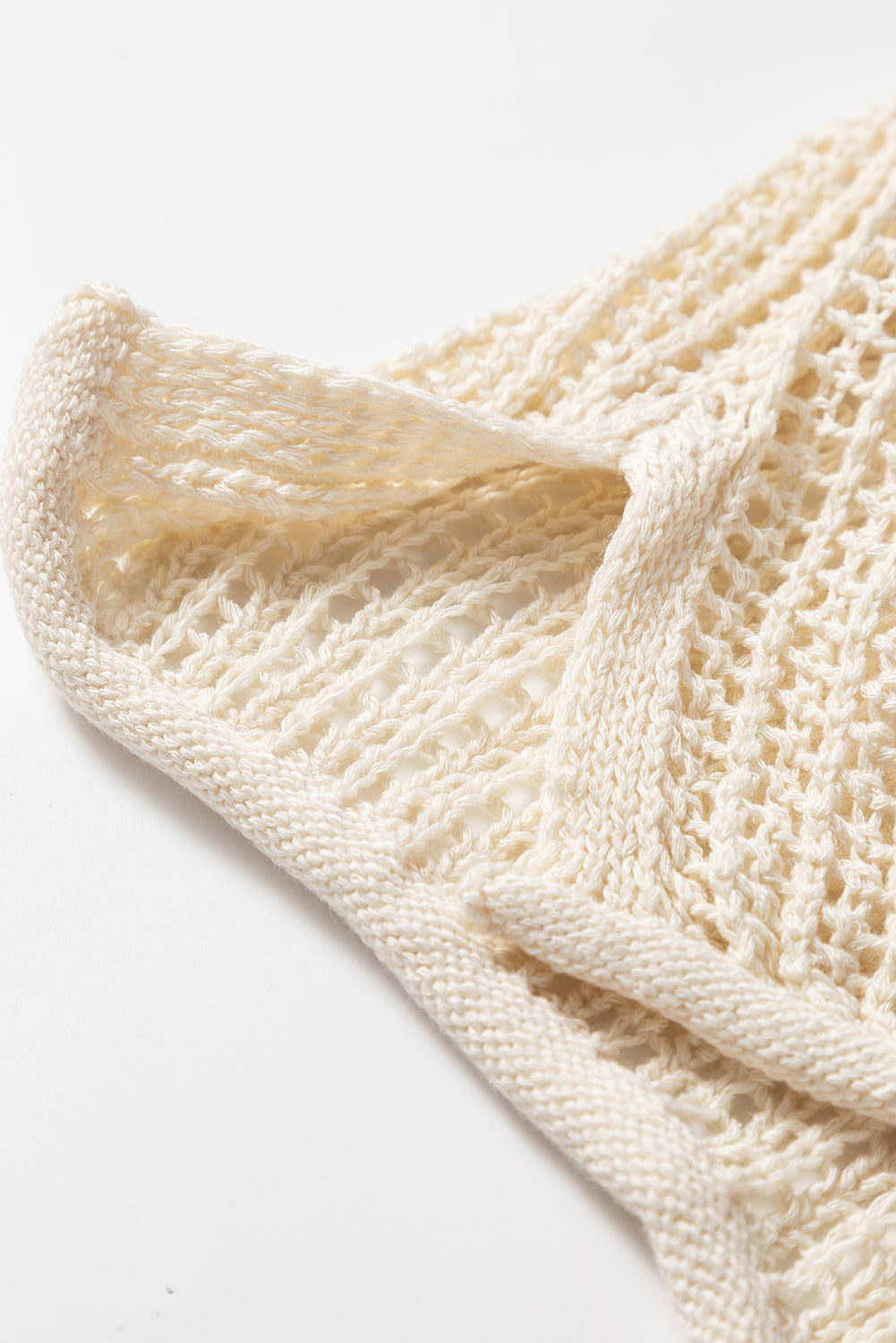 Parchment Hollow Out Knit Star Pattern Accent Plus Size Jumper-Plus Size/Plus Size Sweaters & Cardigans-[Adult]-[Female]-2022 Online Blue Zone Planet
