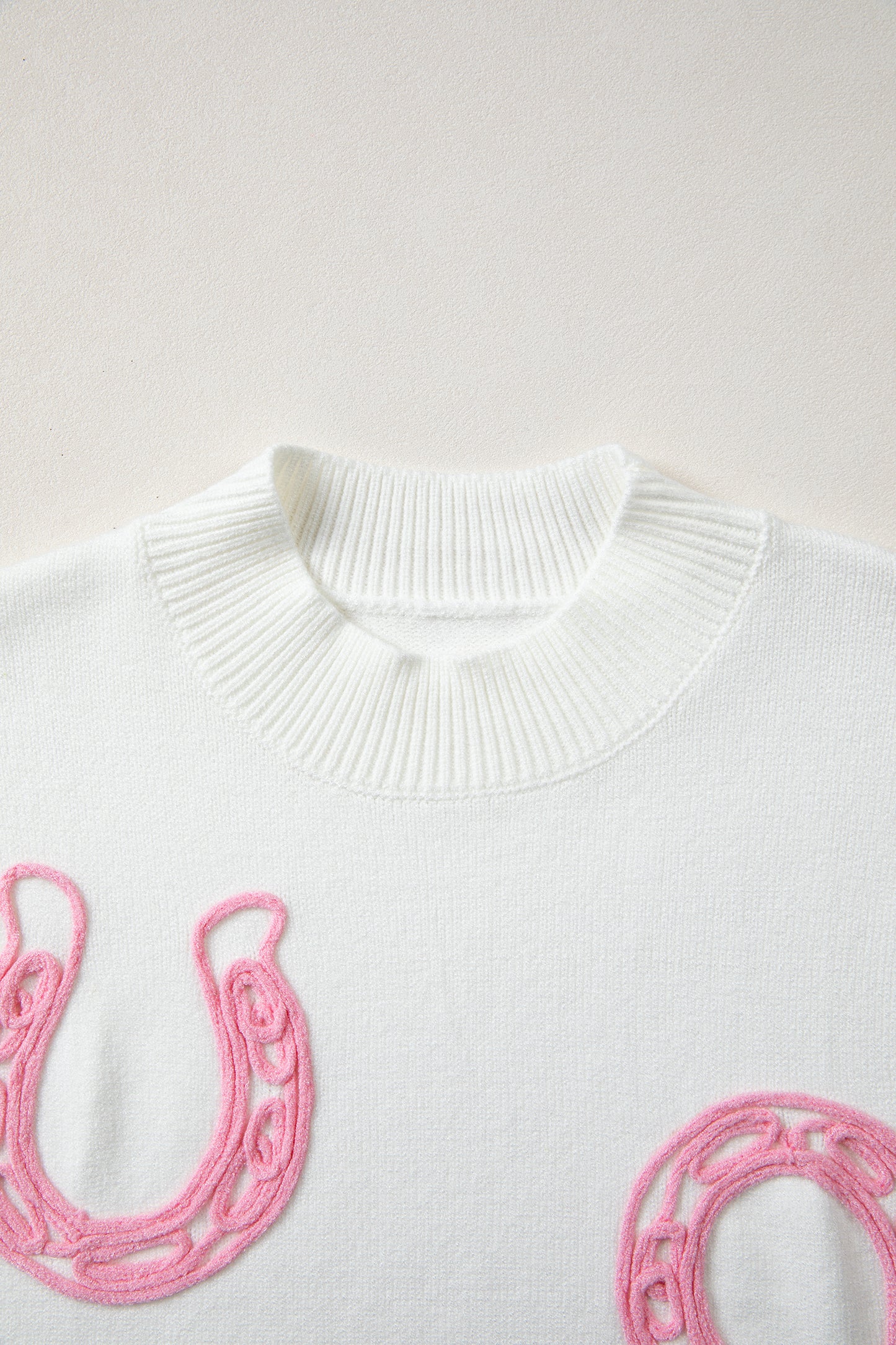Bright Green Corded Horseshoes Ribbed Trim Mock Neck Short Sleeve Sweater-TOPS / DRESSES-[Adult]-[Female]-2022 Online Blue Zone Planet