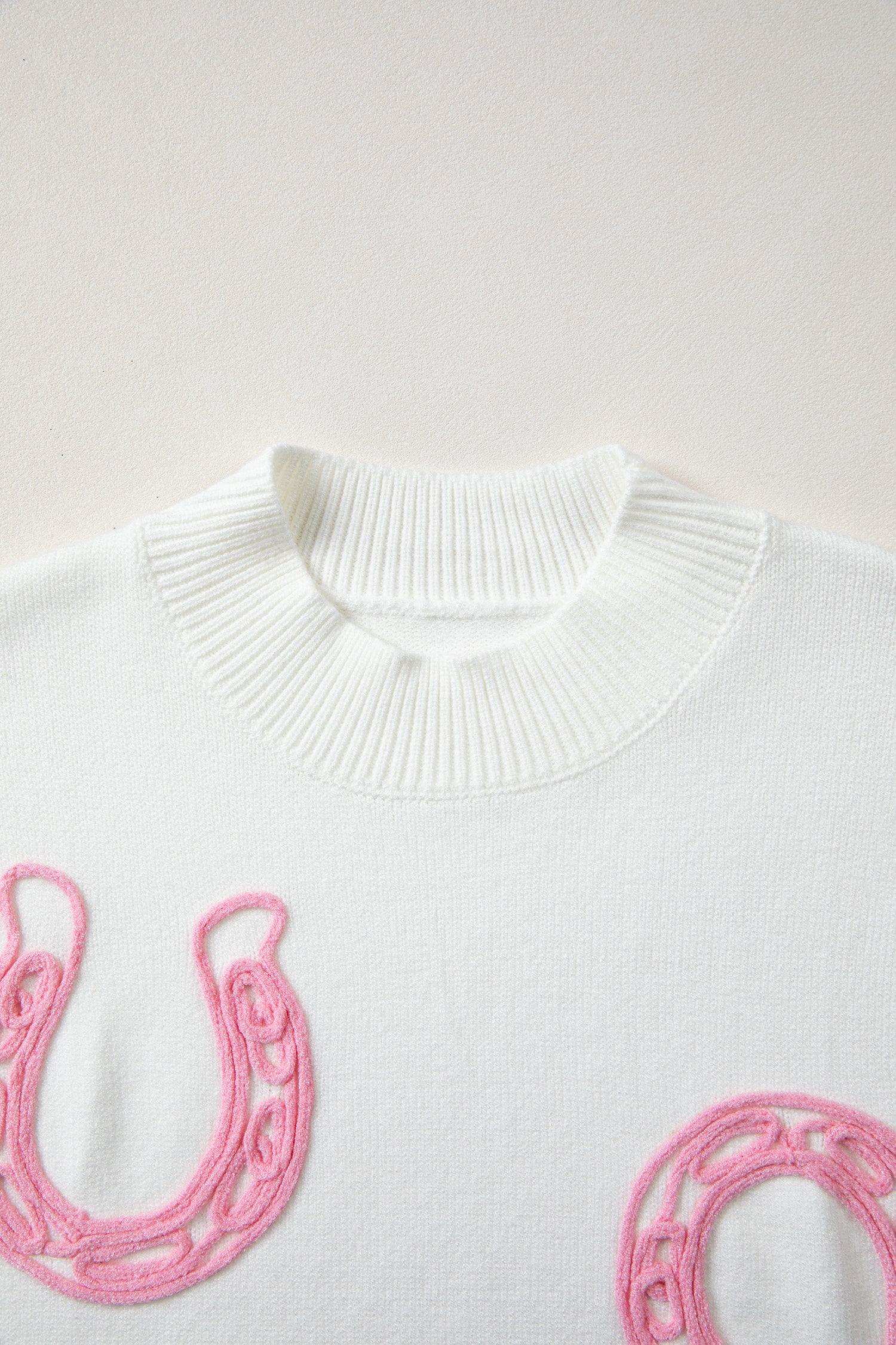 Bright Green Corded Horseshoes Ribbed Trim Mock Neck Short Sleeve Sweater-TOPS / DRESSES-[Adult]-[Female]-2022 Online Blue Zone Planet