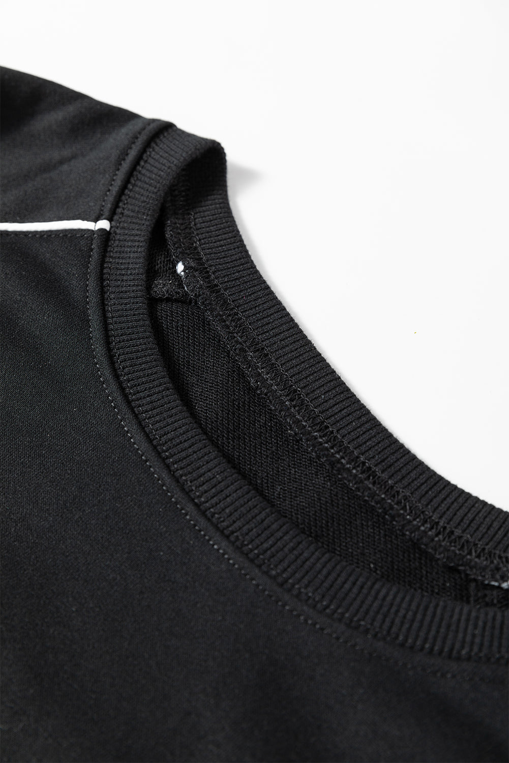 Black Contrast Piping Crewneck Pullover Mini Skirt Set-Two Piece Sets/Two Piece Dresses-[Adult]-[Female]-2022 Online Blue Zone Planet