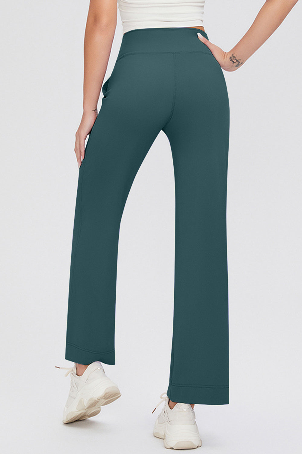 Basic Bae Full Size Drawstring High Waist Pants with Pockets-BOTTOMS SIZES SMALL MEDIUM LARGE-[Adult]-[Female]-Dark Green-S-2022 Online Blue Zone Planet