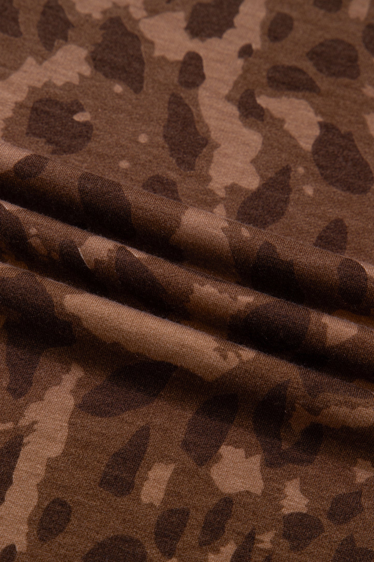 Brown Contrast Striped Accent Leopard Short Set-Two Piece Sets/Short Sets-[Adult]-[Female]-2022 Online Blue Zone Planet