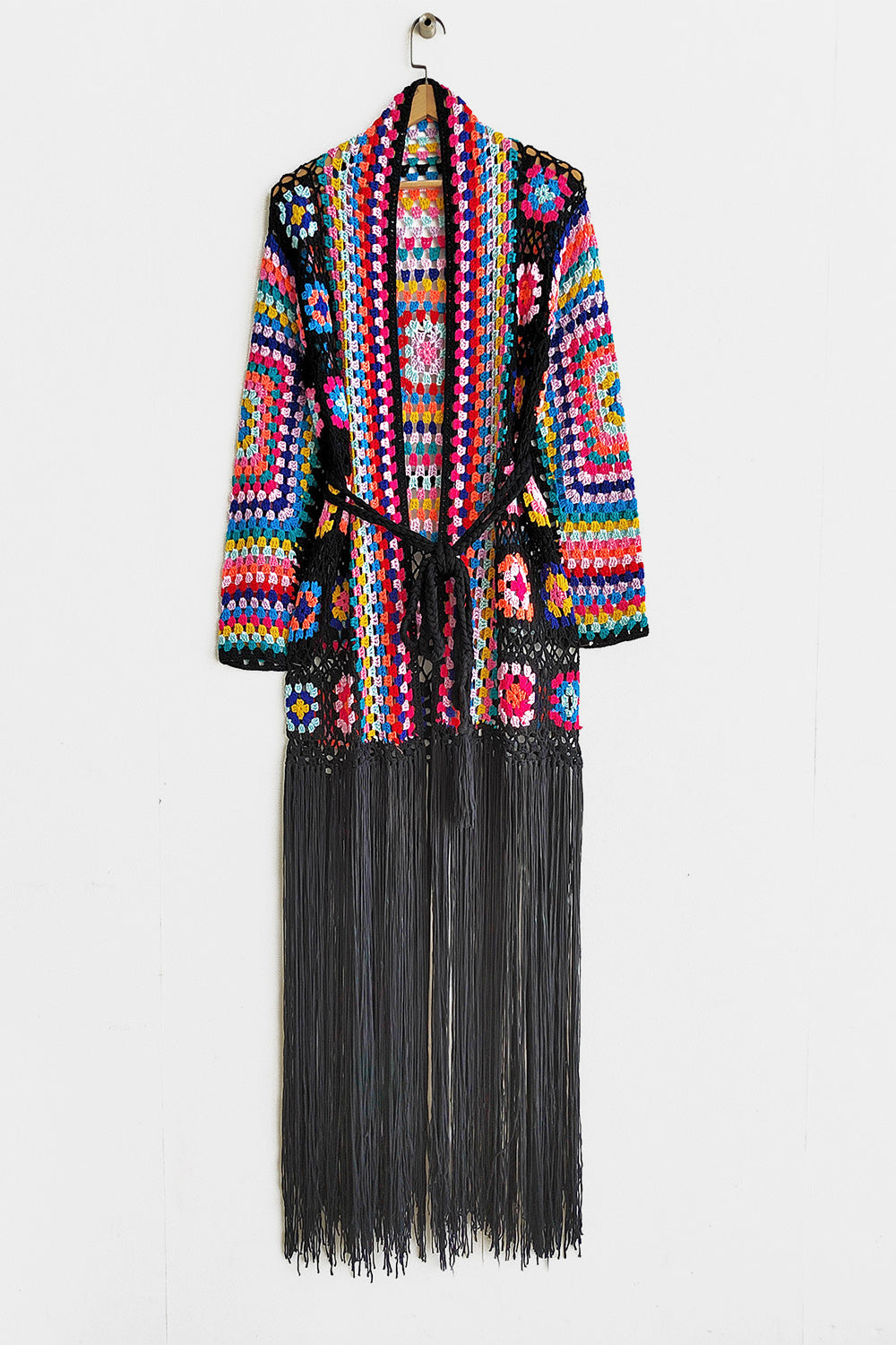 Fringe Tied Long Sleeve Cardigan-TOPS / DRESSES-[Adult]-[Female]-2022 Online Blue Zone Planet