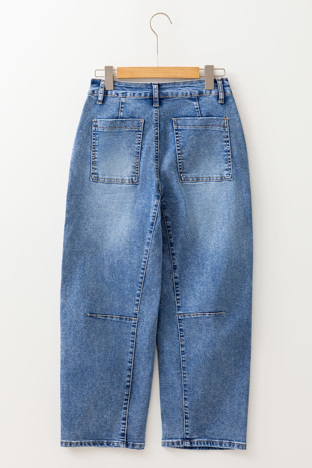 Dusk Blue High Waist Straight Leg Ankle Jeans-Bottoms/Jeans-[Adult]-[Female]-2022 Online Blue Zone Planet