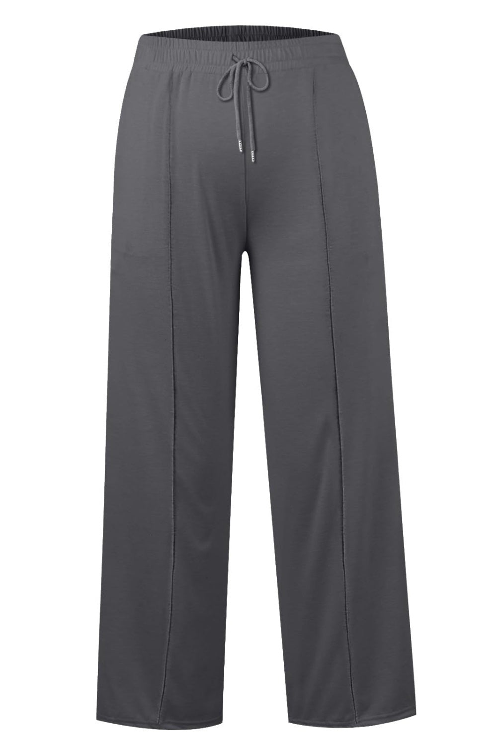 Drawstring Elastic Waist Wide Leg Pants-BOTTOMS SIZES SMALL MEDIUM LARGE-[Adult]-[Female]-2022 Online Blue Zone Planet