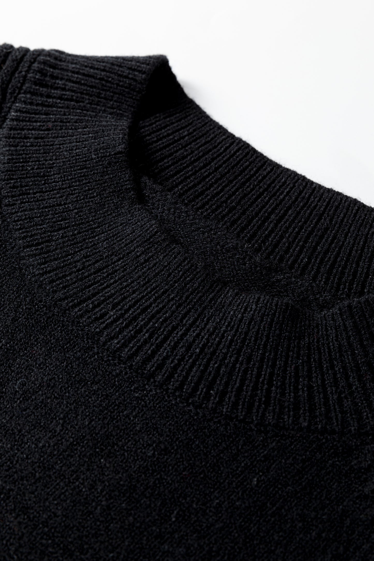 Black High Neck Puff Sleeve Sweater Pleated Mini Skirt 2pcs Knitted Outfit-TOPS / DRESSES-[Adult]-[Female]-2022 Online Blue Zone Planet