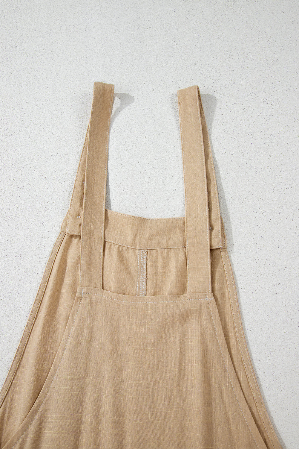 Parchment Side Buttons Sleeveless Overall Mini Dress-TOPS / DRESSES-[Adult]-[Female]-2022 Online Blue Zone Planet
