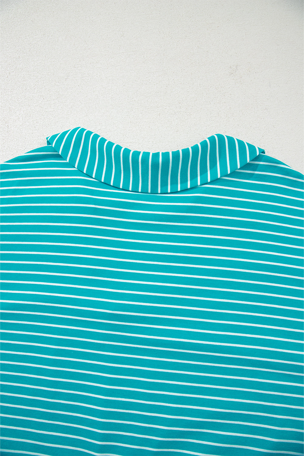 Sky Blue Stripe V Neck Tee and Casual Short Set-Two Piece Sets/Short Sets-[Adult]-[Female]-2022 Online Blue Zone Planet