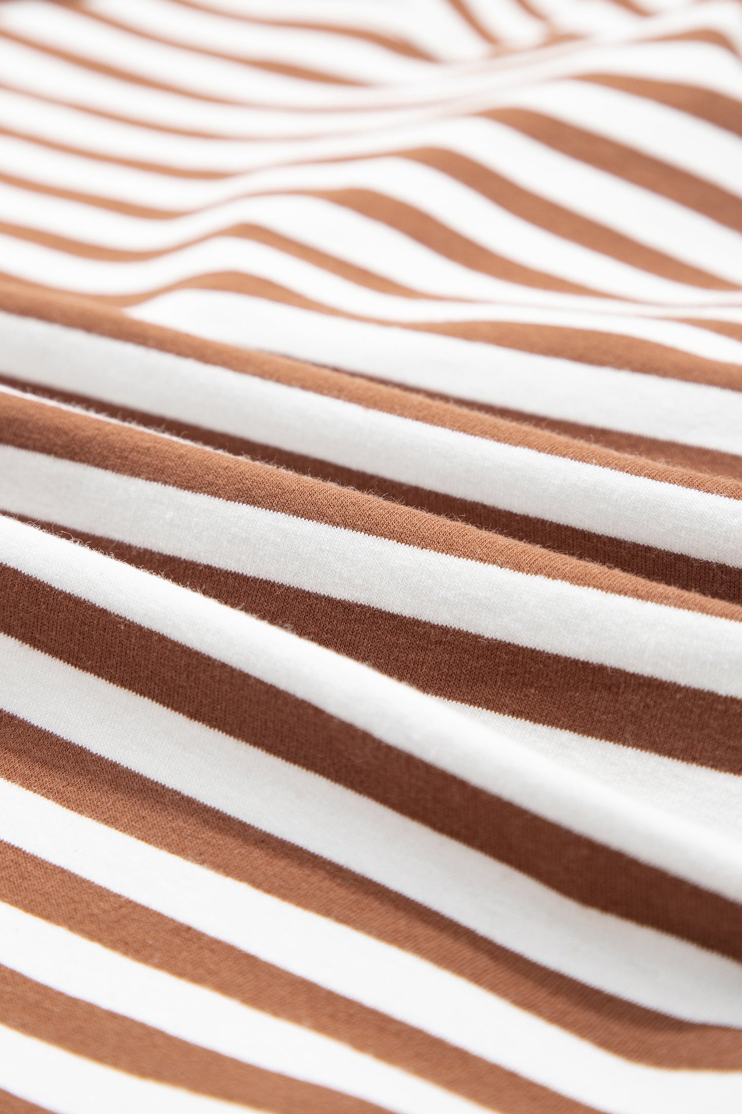 Brown Stripe Color Block Patchwork Quarter Zip Pullover Sporty Shorts Set-Two Piece Sets/Short Sets-[Adult]-[Female]-2022 Online Blue Zone Planet