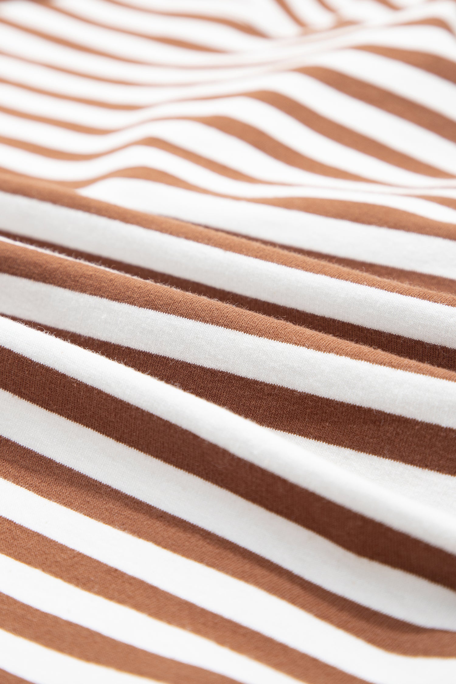 Brown Stripe Color Block Patchwork Quarter Zip Pullover Sporty Shorts Set-Two Piece Sets/Short Sets-[Adult]-[Female]-2022 Online Blue Zone Planet